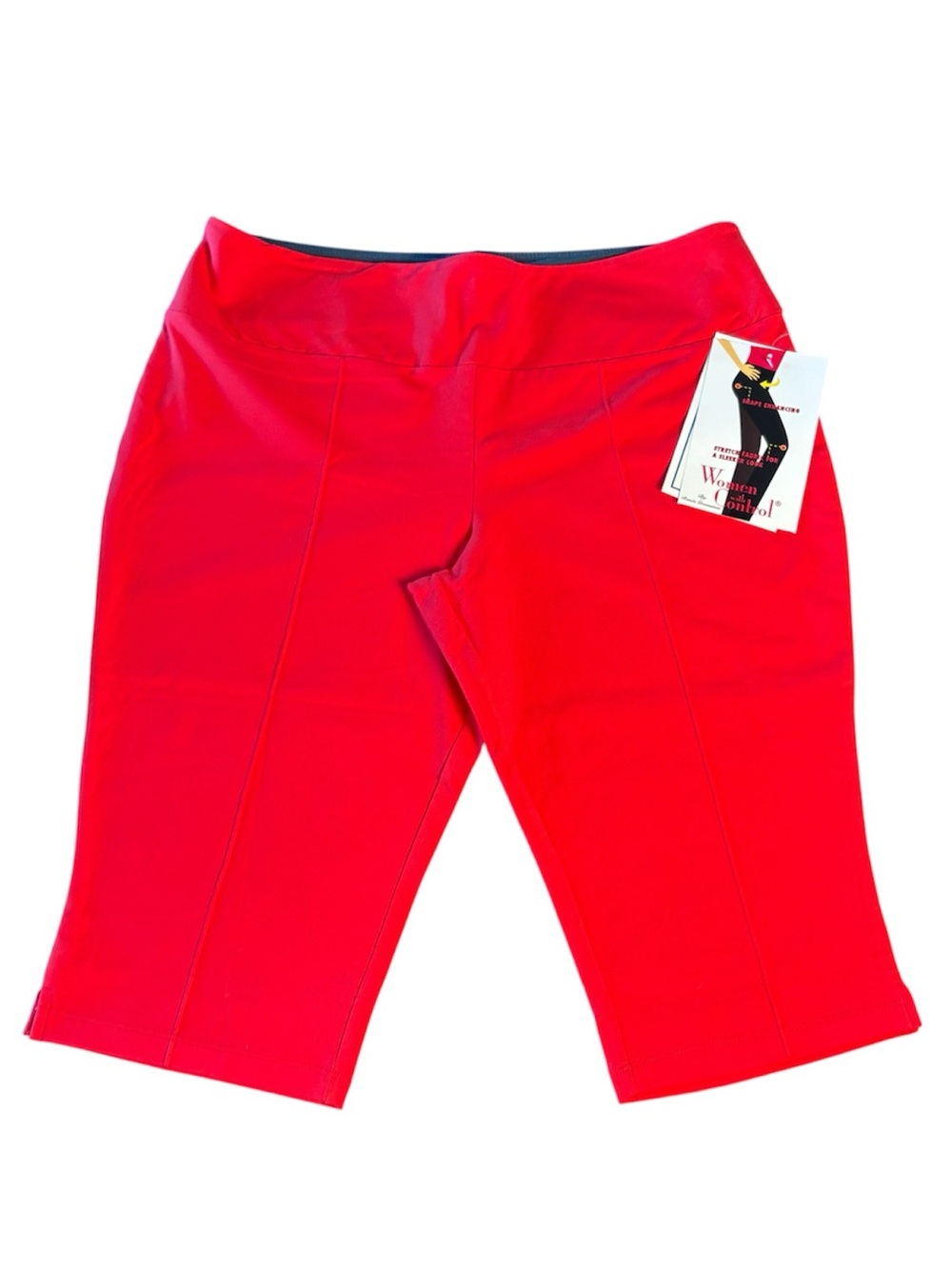 NWT Women With Control Crop Pants Stretchy Red Large Petite - Picture 5 of 15